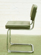 Load image into Gallery viewer, Olive Green Chrome Dining Chair
