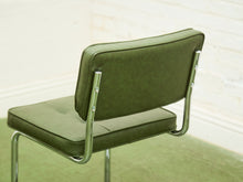Load image into Gallery viewer, Olive Green Chrome Dining Chair
