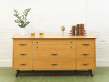Load image into Gallery viewer, Blonde 9 Drawer Unique Hardware Dresser
