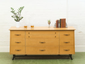 Blonde 9 Drawer Unique Hardware Dresser
