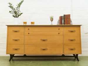 Blonde 9 Drawer Unique Hardware Dresser