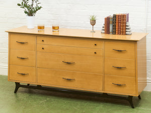 Blonde 9 Drawer Unique Hardware Dresser
