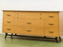 Load image into Gallery viewer, Blonde 9 Drawer Unique Hardware Dresser
