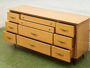 Blonde 9 Drawer Unique Hardware Dresser