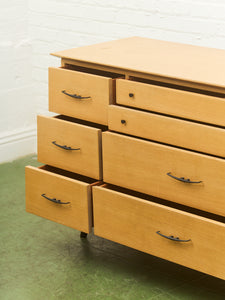 Blonde 9 Drawer Unique Hardware Dresser