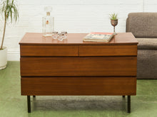 Load image into Gallery viewer, Danish Style Walnut Vintage Dresser with Sculpted Pulls

