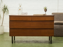 Load image into Gallery viewer, Danish Style Walnut Vintage Dresser with Sculpted Pulls

