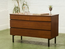 Load image into Gallery viewer, Danish Style Walnut Vintage Dresser with Sculpted Pulls

