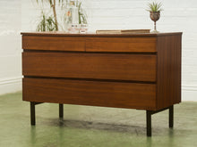 Load image into Gallery viewer, Danish Style Walnut Vintage Dresser with Sculpted Pulls
