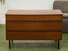 Load image into Gallery viewer, Danish Style Walnut Vintage Dresser with Sculpted Pulls
