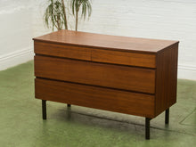 Load image into Gallery viewer, Danish Style Walnut Vintage Dresser with Sculpted Pulls

