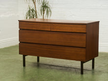 Load image into Gallery viewer, Danish Style Walnut Vintage Dresser with Sculpted Pulls
