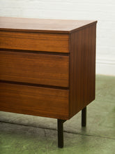 Load image into Gallery viewer, Danish Style Walnut Vintage Dresser with Sculpted Pulls
