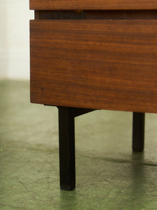 Danish Style Walnut Vintage Dresser with Sculpted Pulls