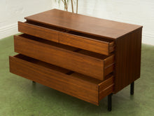 Load image into Gallery viewer, Danish Style Walnut Vintage Dresser with Sculpted Pulls
