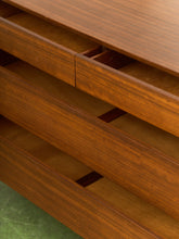 Load image into Gallery viewer, Danish Style Walnut Vintage Dresser with Sculpted Pulls

