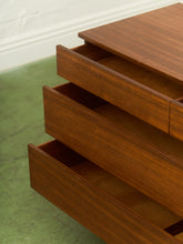Load image into Gallery viewer, Danish Style Walnut Vintage Dresser with Sculpted Pulls
