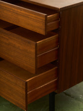 Load image into Gallery viewer, Danish Style Walnut Vintage Dresser with Sculpted Pulls
