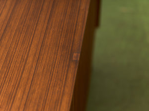 Danish Style Walnut Vintage Dresser with Sculpted Pulls