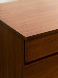 Danish Style Walnut Vintage Dresser with Sculpted Pulls