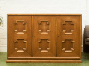 Brutalist Oak 1970’s Cosmic Revival Cabinet