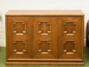 Brutalist Oak 1970’s Cosmic Revival Cabinet