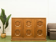 Load image into Gallery viewer, Brutalist Oak 1970’s Cosmic Revival Cabinet
