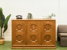Load image into Gallery viewer, Brutalist Oak 1970’s Cosmic Revival Cabinet
