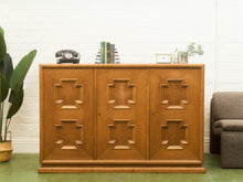 Load image into Gallery viewer, Brutalist Oak 1970’s Cosmic Revival Cabinet
