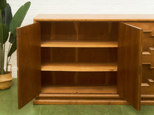 Load image into Gallery viewer, Brutalist Oak 1970’s Cosmic Revival Cabinet
