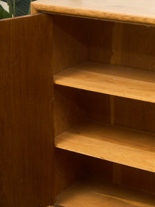 Brutalist Oak 1970’s Cosmic Revival Cabinet