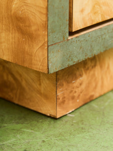 1970’s Mod Atomic Faux Burlwood Highboy Dresser
