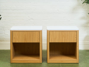 White Top Blonde Nightstands