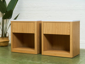 White Top Blonde Nightstands