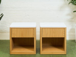 White Top Blonde Nightstands