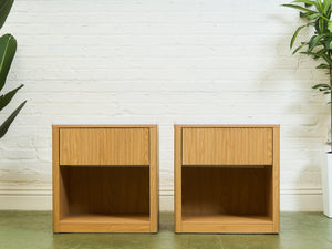 White Top Blonde Nightstands