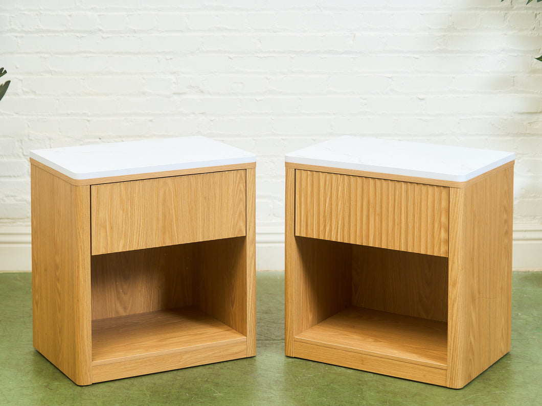 White Top Blonde Nightstands
