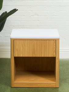 White Top Blonde Nightstands