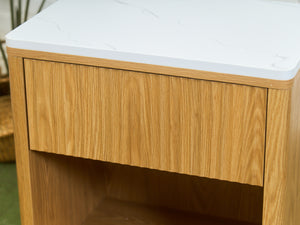 White Top Blonde Nightstands