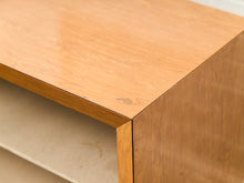 Load image into Gallery viewer, Blonde Small 1950’s Display Cabinet Book Shelf Behind Glass
