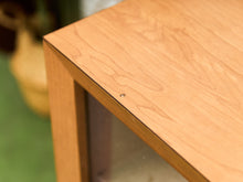 Load image into Gallery viewer, Blonde Small 1950’s Display Cabinet Book Shelf Behind Glass
