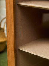 Load image into Gallery viewer, Blonde Small 1950’s Display Cabinet Book Shelf Behind Glass
