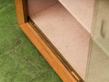 Load image into Gallery viewer, Blonde Small 1950’s Display Cabinet Book Shelf Behind Glass
