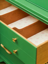 Load image into Gallery viewer, Kelly Green Vintage Highboy Gold Hardware
