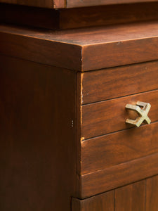 Mid-Century Modern Hutch Cabinet in Walnut