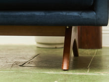 Load image into Gallery viewer, Navy Blue Sofa with Sculpted Legs
