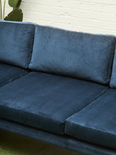Load image into Gallery viewer, Navy Blue Sofa with Sculpted Legs
