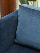 Load image into Gallery viewer, Navy Blue Sofa with Sculpted Legs
