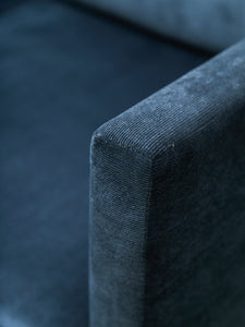 Navy Blue Sofa with Sculpted Legs