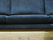 Load image into Gallery viewer, Navy Blue Sofa with Sculpted Legs
